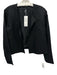Eileen Fisher Size S Black Silk Long Sleeve Open Round Neck Jacket Black / S