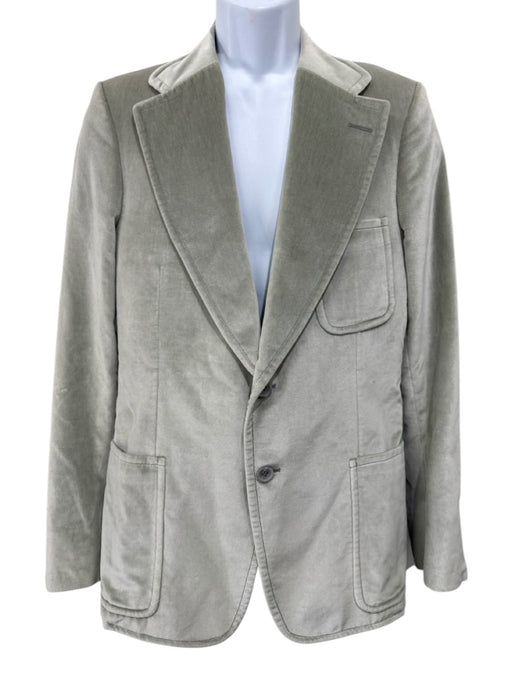 Gucci Green Velour Solid Patch Pocket 2 Button Men's Blazer Green / 48