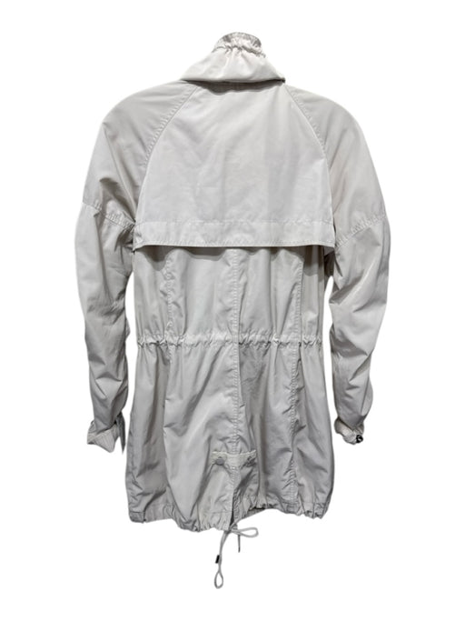 PH8 Size S Cream Beige Faded Fabric Tag Zip Front Drawstring Waist Rain Jacket Cream Beige / S