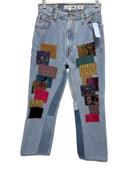 RE/DONE x Levi's Size 23 Medium Wash & Multi Cotton Denim Multi Pattern Jeans Medium Wash & Multi / 23