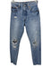 Levi's Size 24 Medium Wash Cotton Denim Distressed Button Fly Slim Jeans Medium Wash / 24