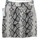 Maje Size 34 White & Gray Goat Leather Snakeskin print Belt Loops Mini Skirt White & Gray / 34