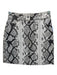 Maje Size 34 White & Gray Goat Leather Snakeskin print Belt Loops Mini Skirt White & Gray / 34