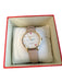 Kate Spade Peach Leather & Metal Round Face Leather Band Color Block Watches Peach