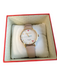 Kate Spade Peach Leather & Metal Round Face Leather Band Color Block Watches Peach