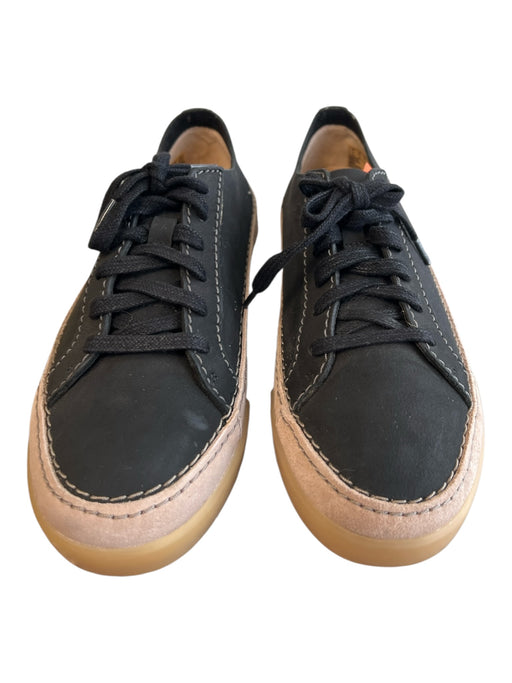 Clarks Shoe Size 6.5 Black Suede Leather Stich Detail Lace Up Shoes Black / 6.5