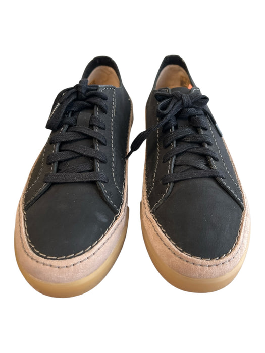 Clarks Shoe Size 6.5 Black Suede Leather Stich Detail Lace Up Shoes Black / 6.5