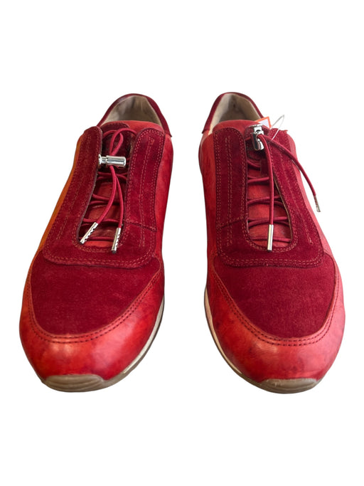 Paul Green Shoe Size Est 6.5 Red Leather & Suede Mixed Fabric Toggle Clasp Shoes Red / Est 6.5