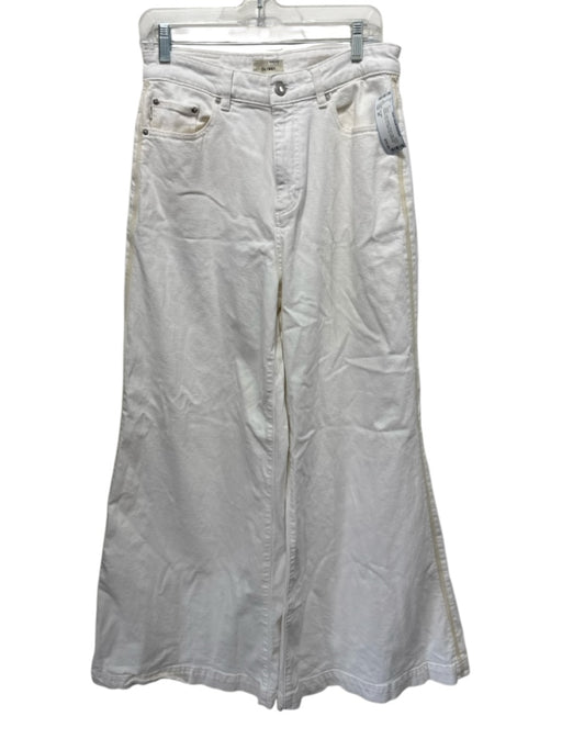 DL1961 Size 28 White Cotton Blend Denim High Waist Button & Zip Fly Jeans White / 28