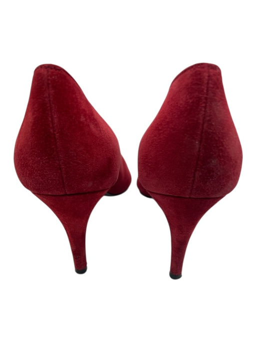 Stuart Weitzman Shoe Size 8.5 Dark Red Leather Upper Suede Pointed Toe Pumps Dark Red / 8.5