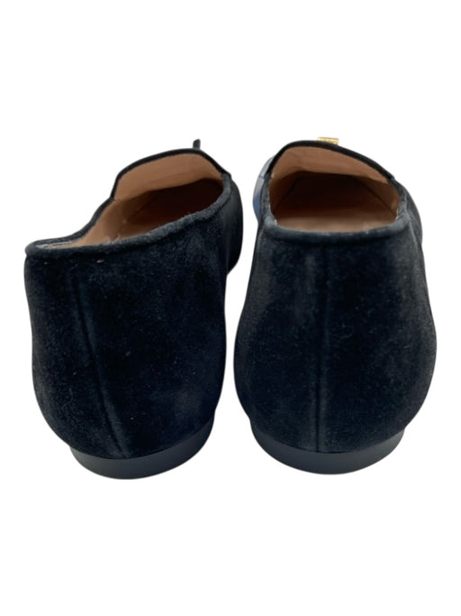 Stuart Weitzman Shoe Size 9 Black Leather Upper Suede Gold Tone Details Flats Black / 9