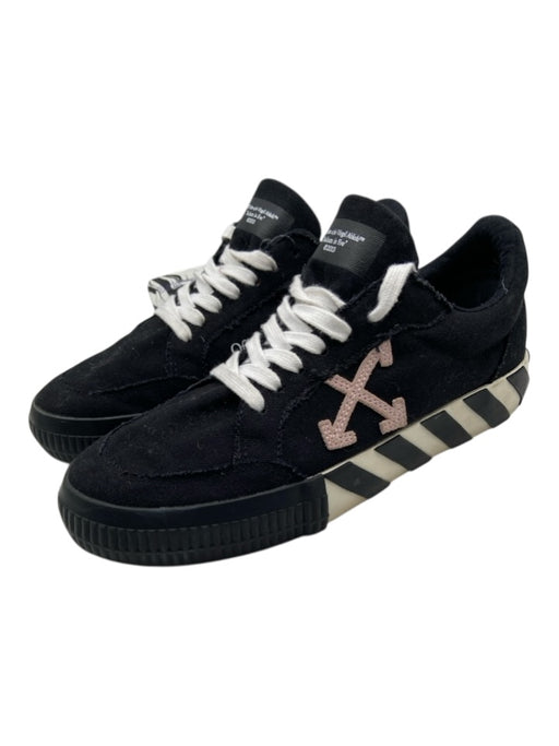 Off White Shoe Size 38 Black, White, Red Canvas Rubber Sole X Lace Up Sneakers Black, White, Red / 38