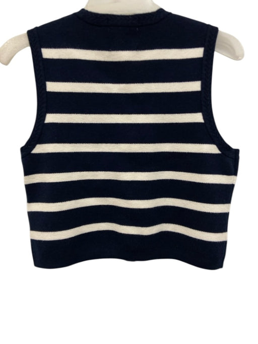 Scotch & Soda Size M Navy & white Viscose Blend Striped Sleeveless Vest Navy & white / M