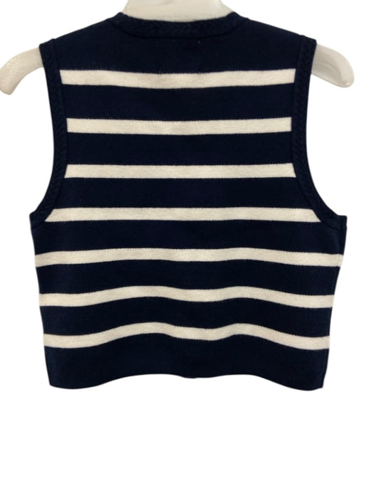 Scotch & Soda Size M Navy & white Viscose Blend Striped Sleeveless Vest Navy & white / M