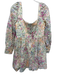 Bardot Size XL Yellow, Pink & Green Cotton Long Sleeve Floral eyelet Dress Yellow, Pink & Green / XL