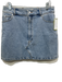 Pilcro Size 12 Med Light Wash Cotton Denim Zip & Button Contrast Stitch Skirt Med Light Wash / 12