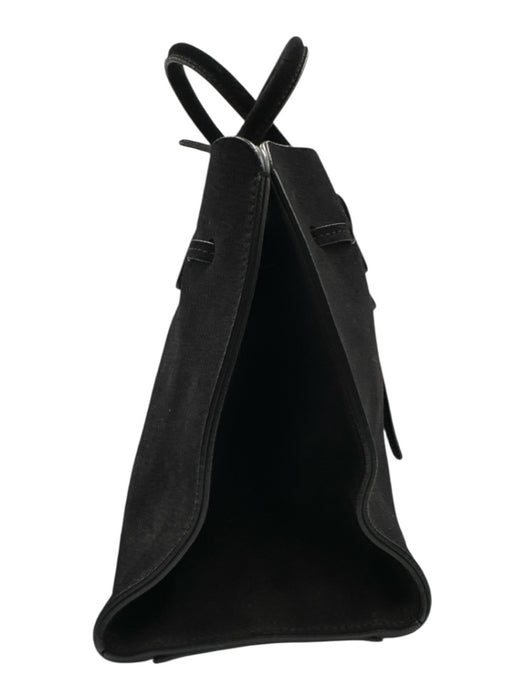Mansur Gavriel Black Suede leather Open Top Top Handles Bow Detail hand bag Bag Black / S