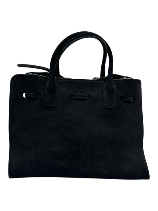 Mansur Gavriel Black Suede leather Open Top Top Handles Bow Detail hand bag Bag Black / S