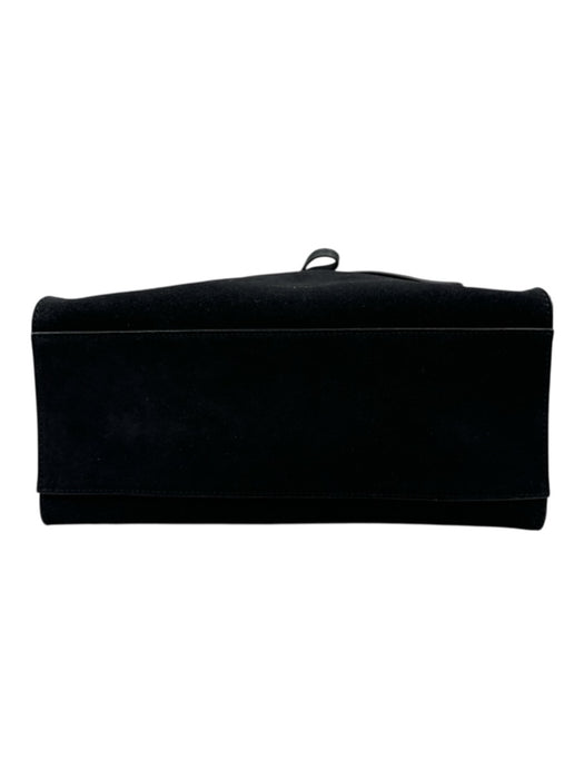 Mansur Gavriel Black Suede leather Open Top Top Handles Bow Detail hand bag Bag Black / S