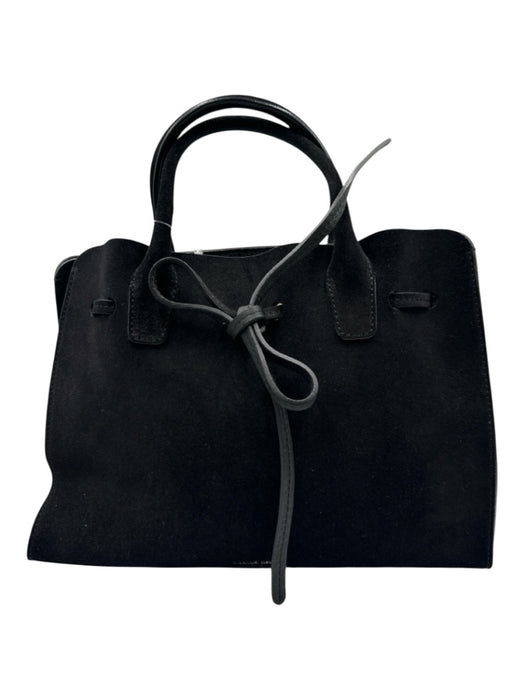 Mansur Gavriel Black Suede leather Open Top Top Handles Bow Detail hand bag Bag Black / S