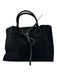 Mansur Gavriel Black Suede leather Open Top Top Handles Bow Detail hand bag Bag Black / S