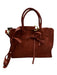 Mansur Gavriel Red Brown Suede leather Open Top Top Handles Bow Detail Bag Red Brown / S
