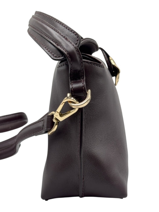 Flattered Burgundy Brown Leather Gold hardware Magnetic Flap Bag Burgundy Brown / XS