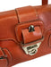 Salvatore Ferragamo Orange Pebble Leather Silver Hardware Turn Lock Bag Orange / S
