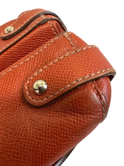Salvatore Ferragamo Orange Pebble Leather Silver Hardware Turn Lock Bag Orange / S