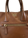 Prada Brown Saffiano Leather Gold hardware Snap Top Tote Bag Brown / M/L