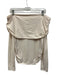 Reformation Size L White Tencel Blend Long Sleeve Fold Over Neckline Top White / L