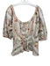 Pilcro Size XL Cream & Multi floral print Frayed Hem Top Cream & Multi / XL