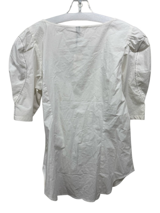 Anthropologie Size L White Cotton Hook & Eye Top White / L