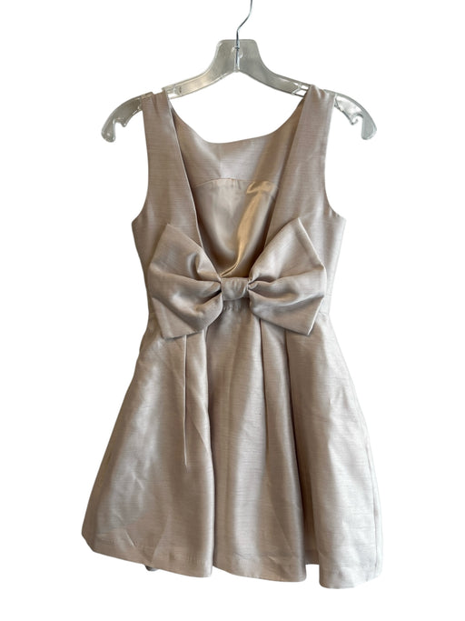 Soprano Size 0 Beige Polyester High Neck Sleeveless Bow Detail Side Zip Dress Beige / 0