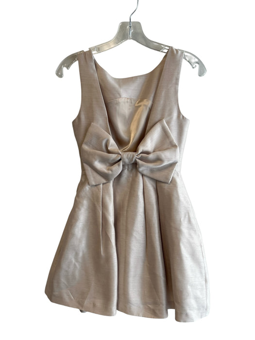 Soprano Size 0 Beige Polyester High Neck Sleeveless Bow Detail Side Zip Dress Beige / 0