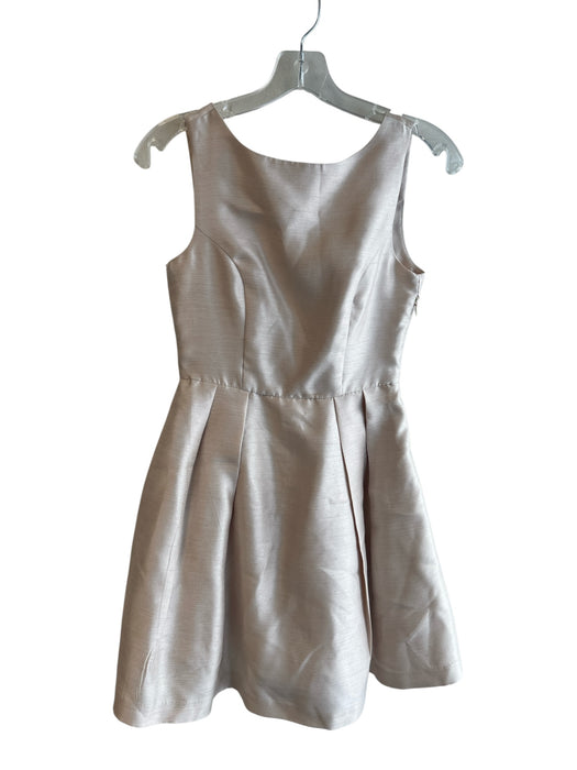 Soprano Size 0 Beige Polyester High Neck Sleeveless Bow Detail Side Zip Dress Beige / 0