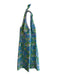 Lily Pulitzer Size 6 Blue & Green Cotton Halter Top Floral Print Back Zip Dress Blue & Green / 6