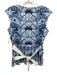 Alexis Size S White & Blue Cotton Blend Sleeveless Embroidered Flowers Top White & Blue / S