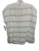 La Plage Size S White & Gold Cotton Striped Metallic Thread Cap Sleeve Top White & Gold / S
