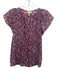 Rebecca Taylor Size XS Blue, Red & Black Silk & Cotton Floral Semi Sheer Top Blue, Red & Black / XS