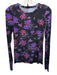 Rag & Bone Size XS Black, Purple & Blue Viscose Blend Long Sleeve Floral Top Black, Purple & Blue / XS