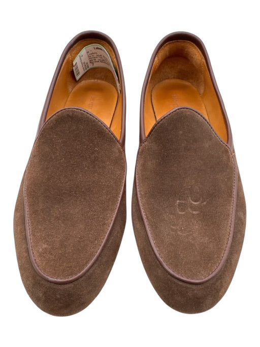 Beckett Simonon Shoe Size 7 Brown Suede Leather trim Almond Toe Slip On Loafers Brown / 7