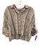 Kerri Rosenthal Size XS Pink & Multi Cotton Striped 3/4 Sleeve Button Front Top Pink & Multi / XS