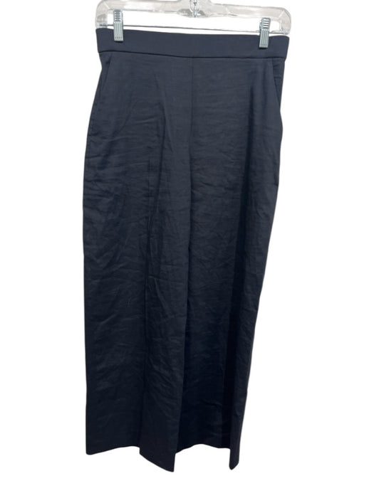 Theory Size XS Midnight Navy Linen & Viscose Elastic Waistband Wide Leg Pants Midnight Navy / XS