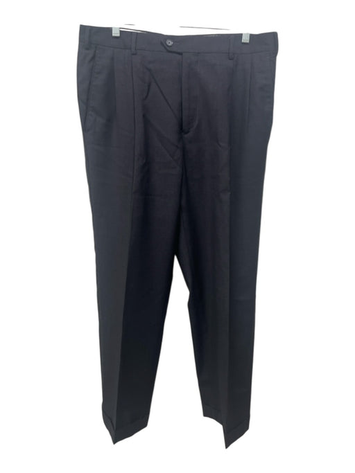 Santorelli Size 36 Dark Brown Wool Solid Dress Cuffed Men's Pants Dark Brown / 36