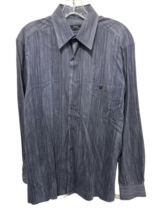 Zanella Made in Italy Size M Blue & White Cotton Striped Men's Long Sleeve Shirt Blue & White / M