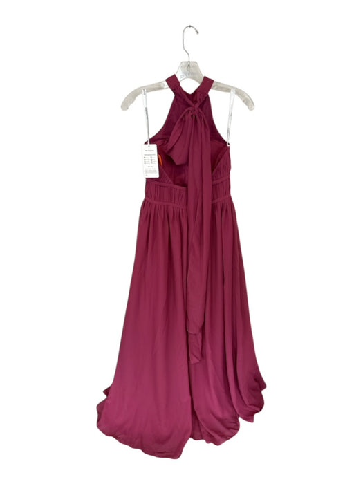 Duntery Size Est M Maroon Polyester Halter Neck Padding Pleated Gown Maroon / Est M
