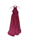 Duntery Size Est M Maroon Polyester Halter Neck Padding Pleated Gown Maroon / Est M