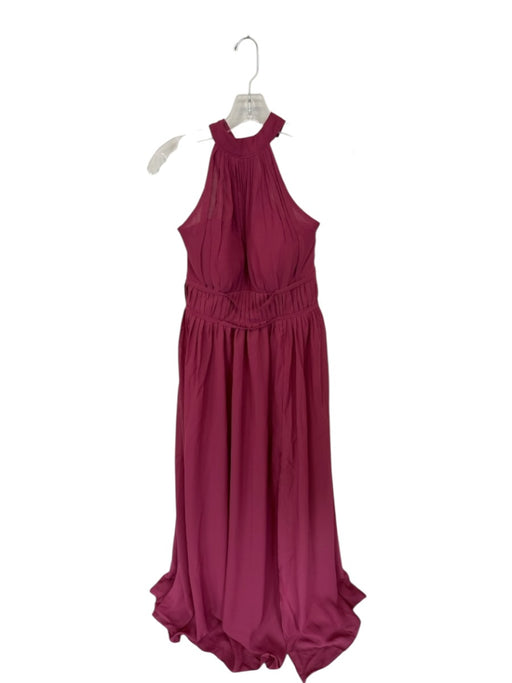 Duntery Size Est M Maroon Polyester Halter Neck Padding Pleated Gown Maroon / Est M