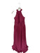Duntery Size Est M Maroon Polyester Halter Neck Padding Pleated Gown Maroon / Est M